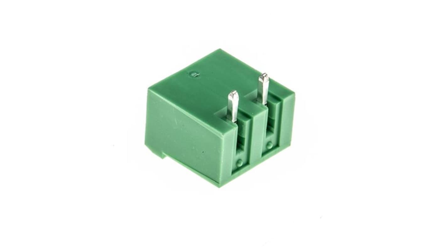 Phoenix Contact 5.08mm Pitch 2 Way Right Angle Pluggable Terminal Block, Header, Wave Soldering, Solder Termination