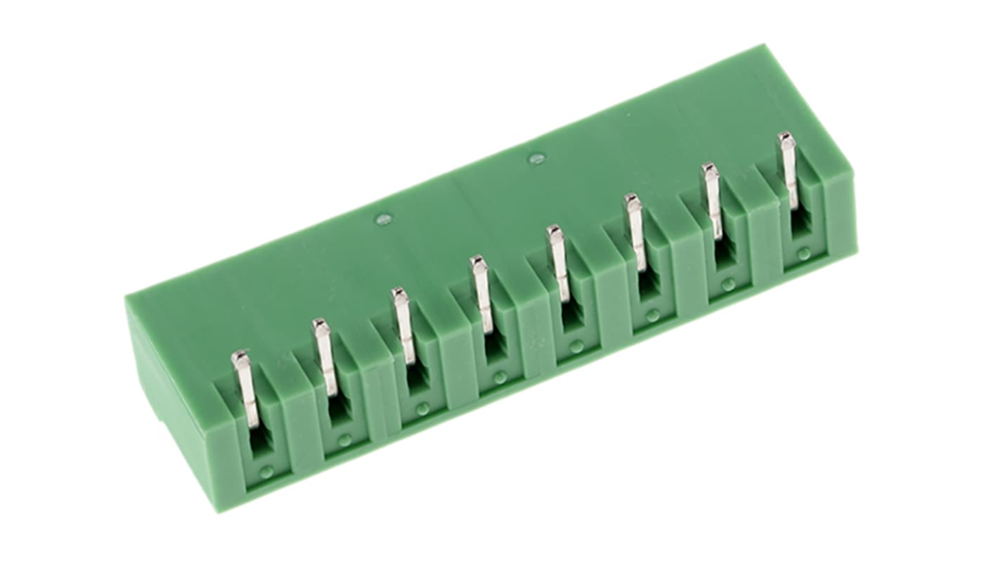 Phoenix Contact 5.08mm Pitch 8 Way Right Angle Pluggable Terminal Block, Header, Solder Termination