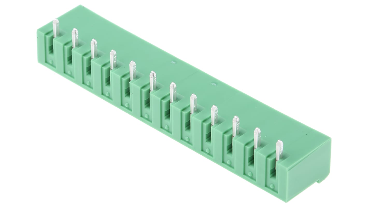 Conector macho para PCB Ángulo de 90° Phoenix Contact serie MSTBA 2.5/12-G-5.08 de 12 vías, 1 fila, paso 5.08mm, para