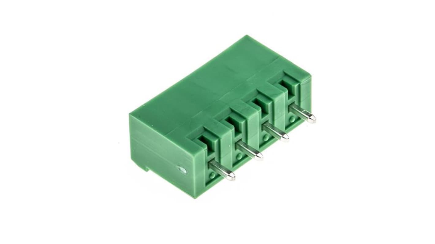 Phoenix Contact 5.08mm Pitch 4 Way Pluggable Terminal Block, Header, DIN Rail, Solder Termination