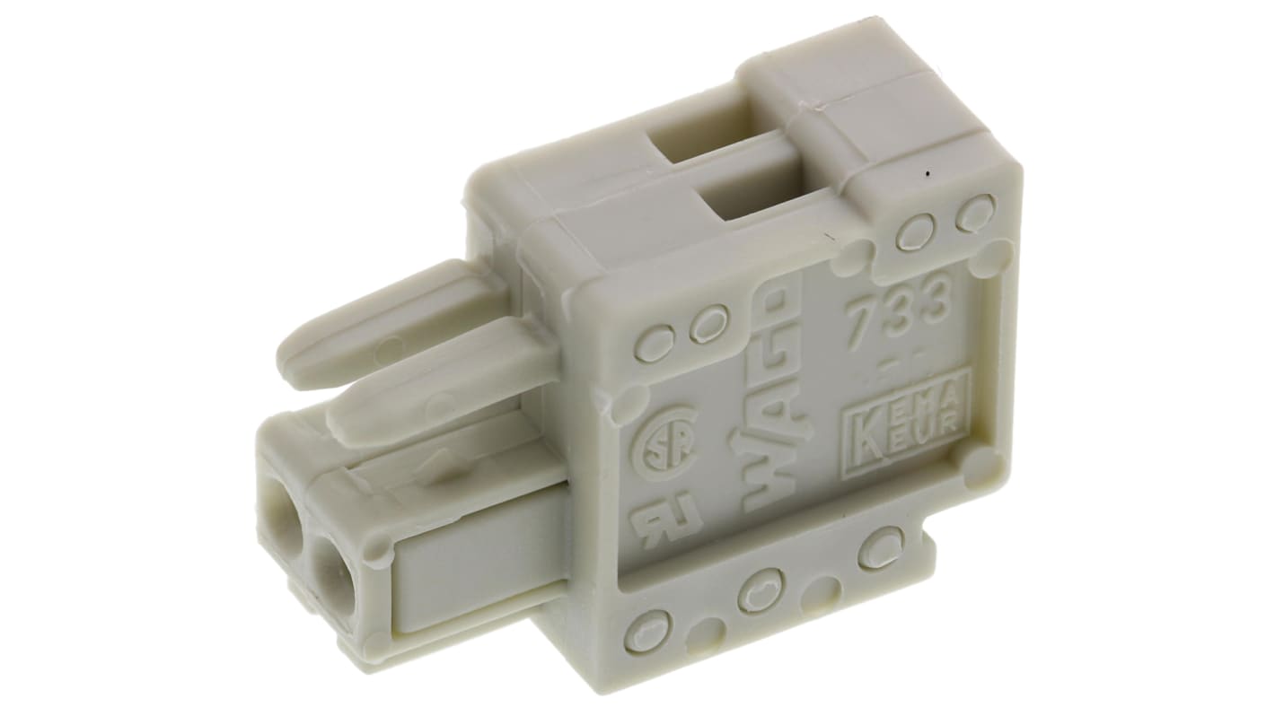 Wago 2.5mm Pitch 2 Way Pluggable Terminal Block, Plug