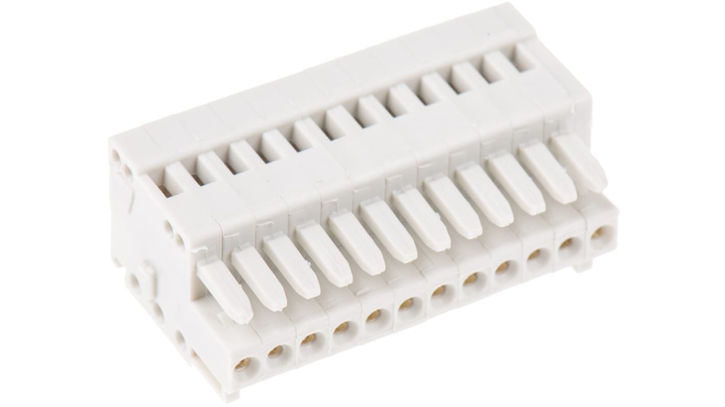 Wago 2.5mm Pitch 12 Way Pluggable Terminal Block, Plug, Cable Mount