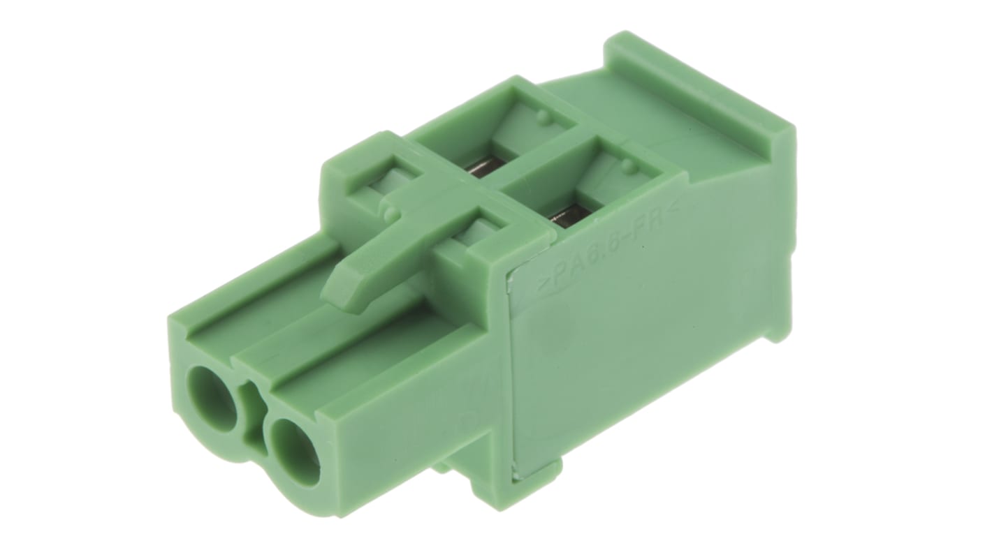 Phoenix Contact 5.08mm Pitch 2 Way Pluggable Terminal Block, Plug, Cable Mount, Screw Termination