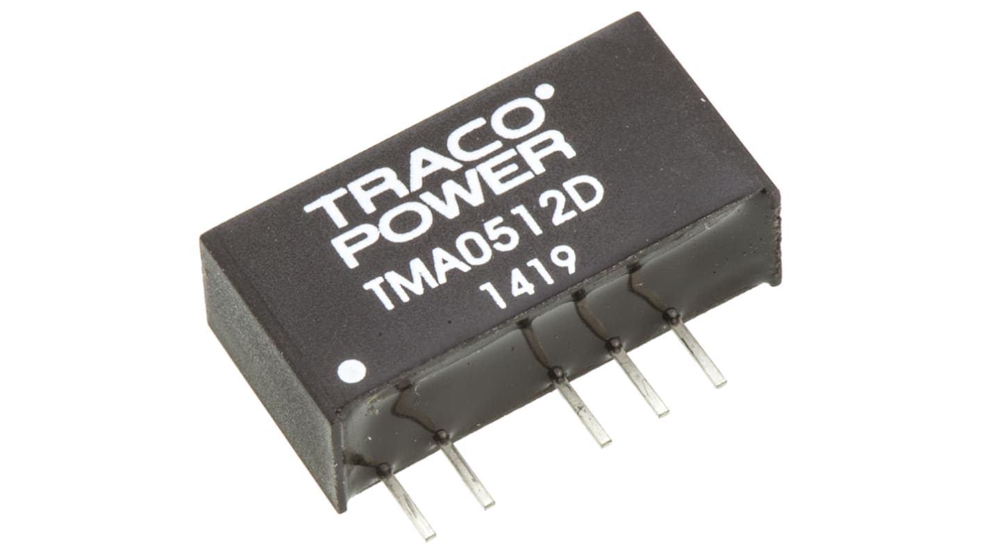 Convertisseur DC-DC TRACOPOWER, TMA, Montage traversant, 1W, 2 sorties, ±12V c.c., ±40mA