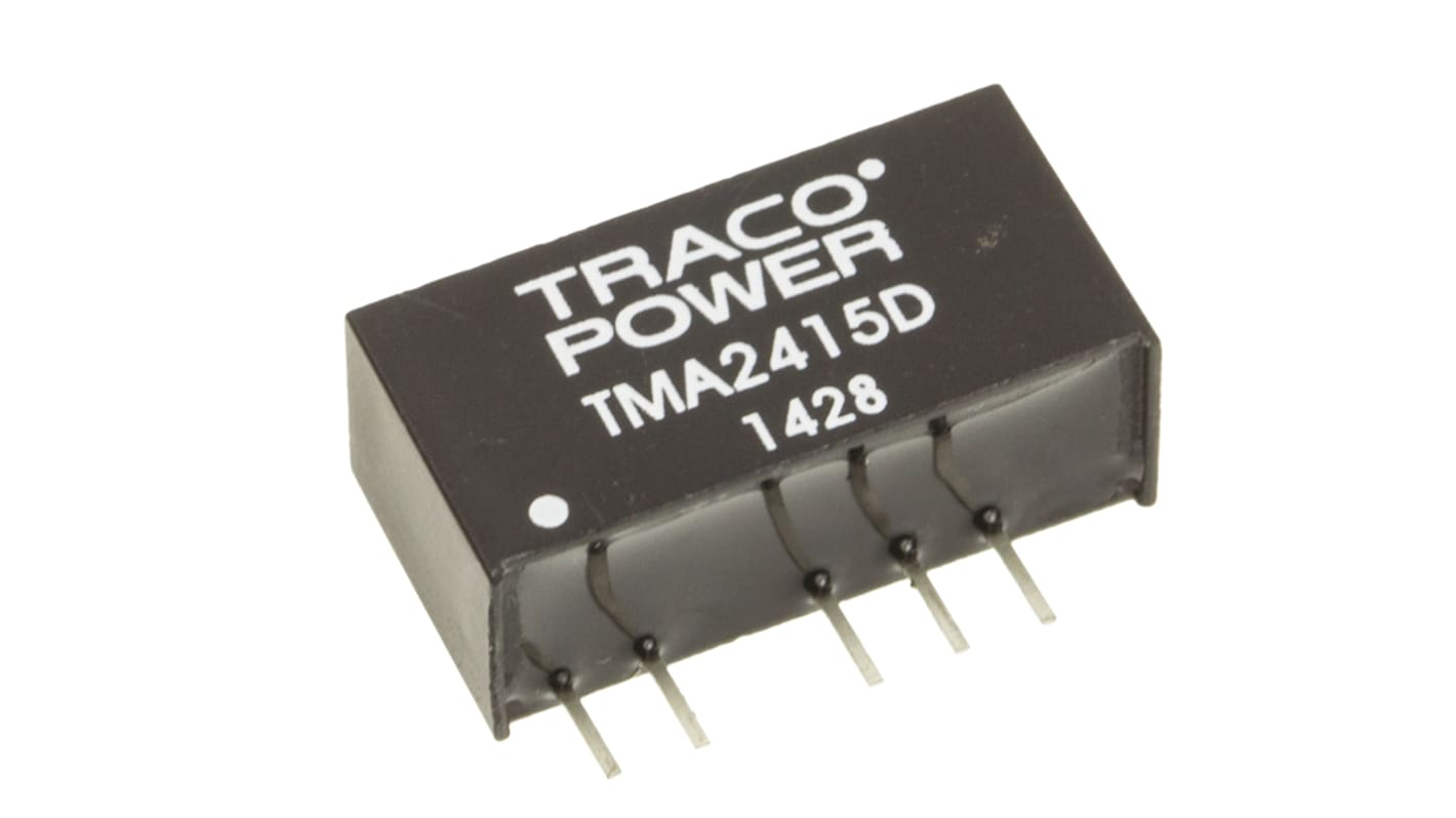 Convertisseur DC-DC TRACOPOWER, TMA, Montage traversant, 1W, 2 sorties, ±15V c.c., ±35mA