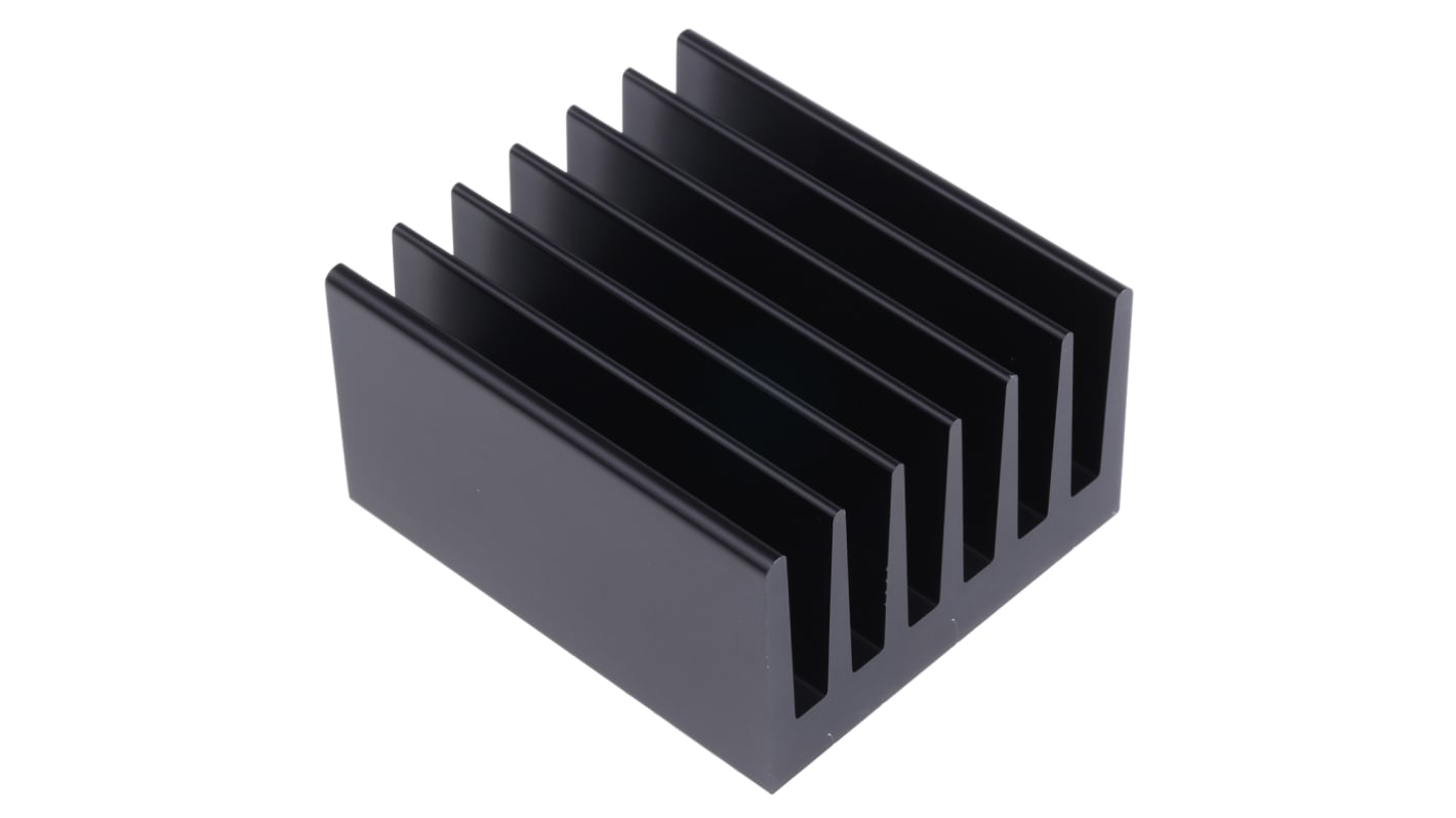 Disipador Fischer Elektronik de Aluminio Negro, 1.9K/W, dim. 75 x 66 x 40mm, para usar con Aluminio Rectangular