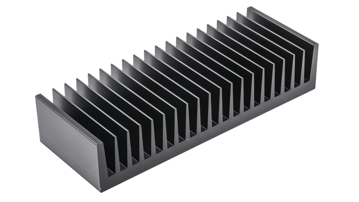 Disipador Fischer Elektronik de Aluminio Negro, 1.05K/W, dim. 75 x 200 x 40mm, para usar con Aluminio Rectangular