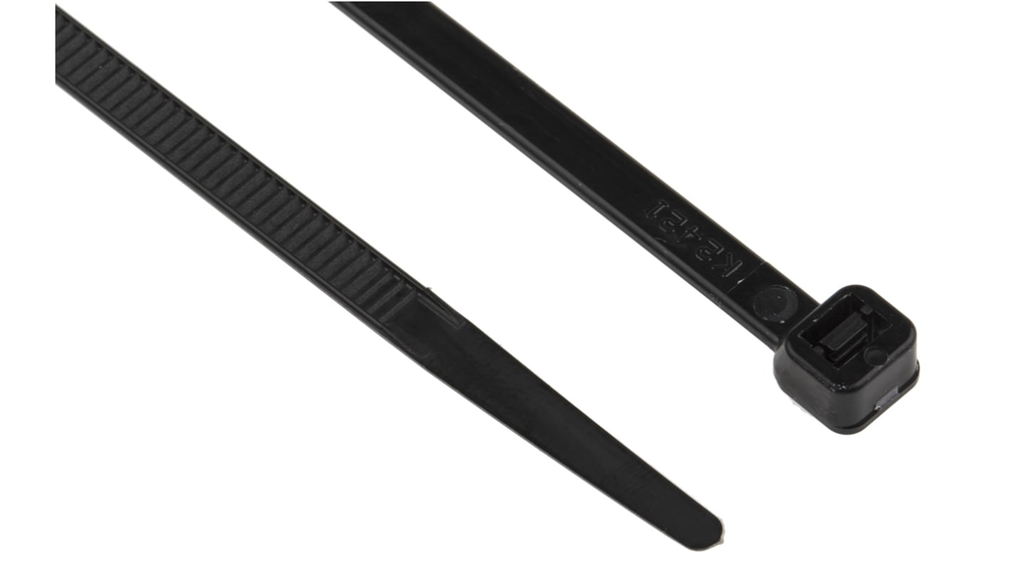 HellermannTyton Cable Tie, 1.095m x 8.9 mm, Black Polyamide 6.6 (PA66), Pk-25