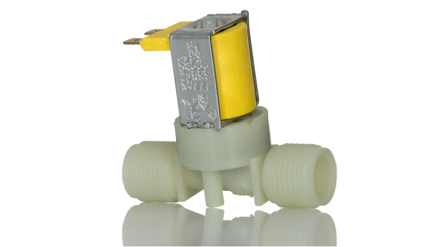 Válvula de solenoide RS PRO de 2 puertos, BSP 1/2", Solenoide, NC de 24 V ac / dc