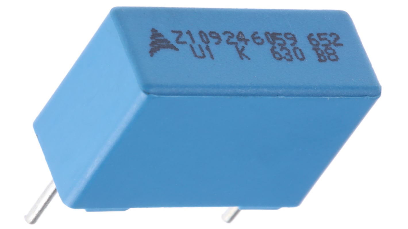 EPCOS B32652 Polypropylene Film Capacitor, 250 V ac, 630 V dc, ±10%, 100nF, Through Hole