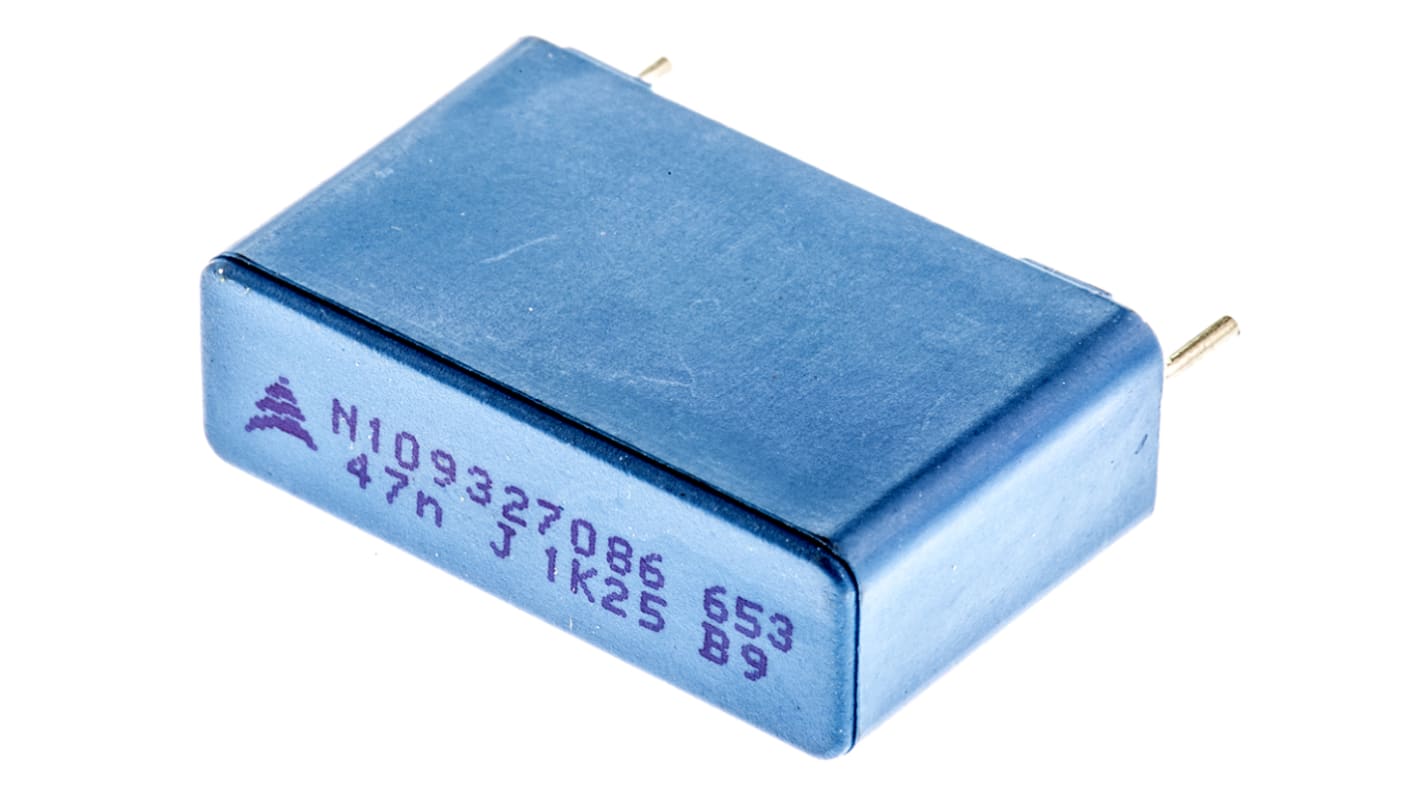 EPCOS B32653 Polypropylene Film Capacitor, 1.25 kV dc, 500 V ac, ±5%, 47nF, Through Hole