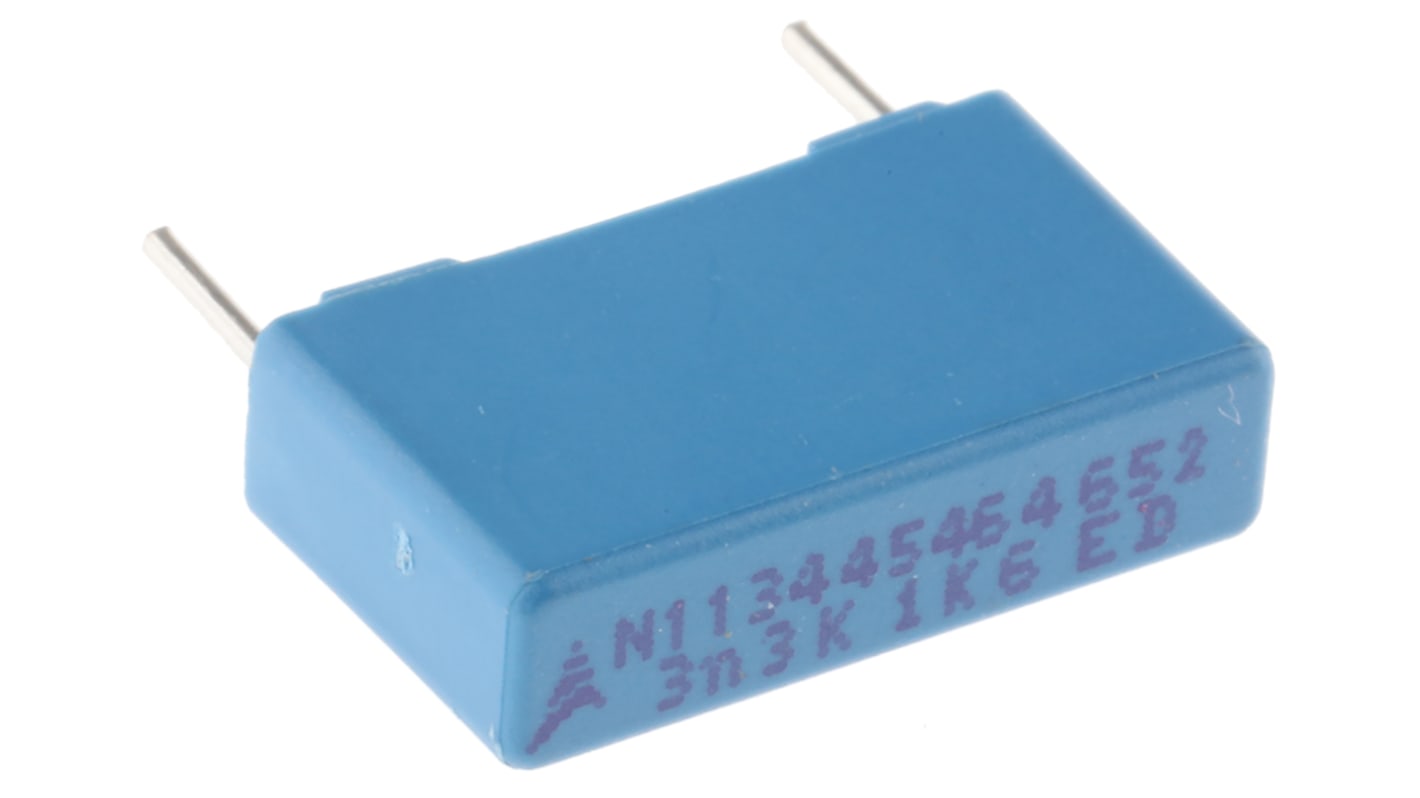 Condensador de película EPCOS, 3.3nF, ±10%, 1.6 kV dc, 500 V ac, Montaje en orificio pasante