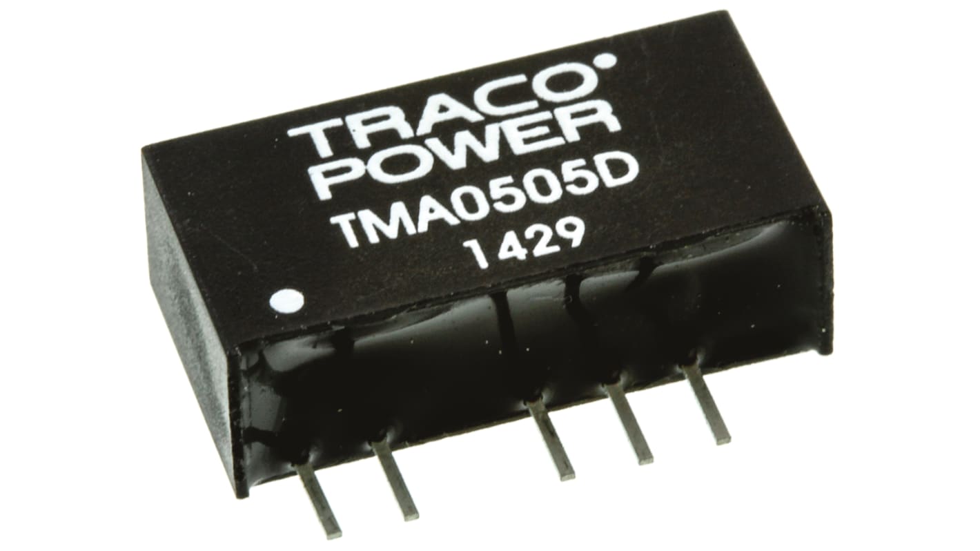 TRACOPOWER TMA, Vout: ±5V dc 1W, Vin: 4,5 → 5,5 V dc DC-DC-konverter