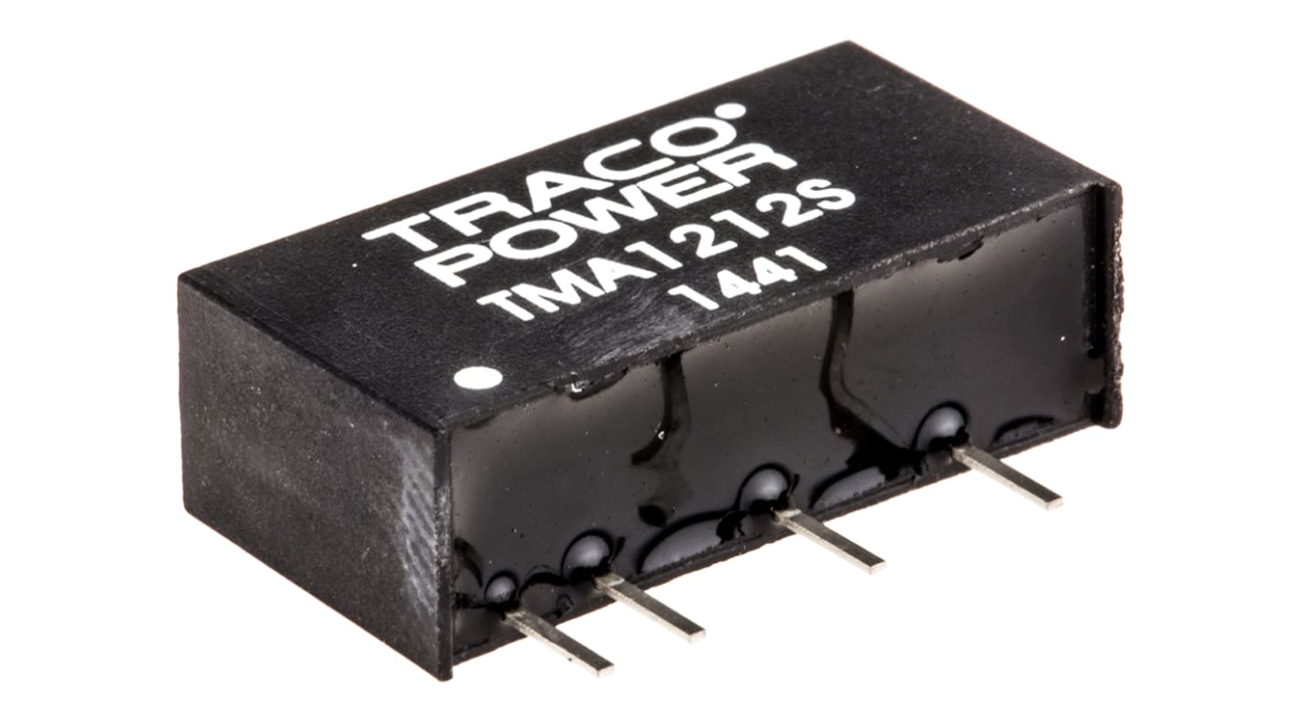 TRACOPOWER TMA DC-DC Converter, 12V dc/ 80mA Output, 10.8 → 13.2 V dc Input, 1W, Through Hole, +85°C Max Temp