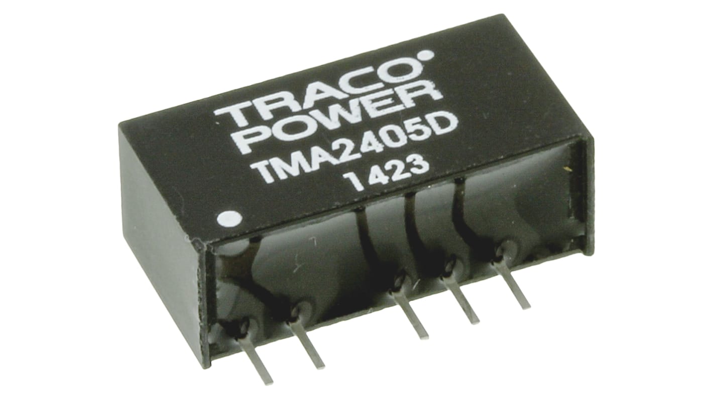 TRACOPOWER TMA DC-DC Converter, ±5V dc/ ±100mA Output, 21.6 → 26.4 V dc Input, 1W, Through Hole, +85°C Max Temp