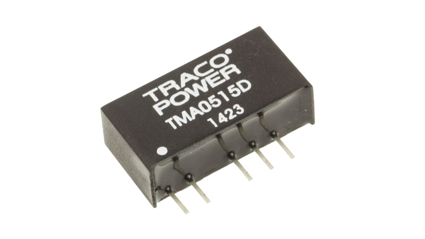 TRACOPOWER TMA DC-DC Converter, ±15V dc/ ±35mA Output, 4.5 → 5.5 V dc Input, 1W, Through Hole, +85°C Max Temp