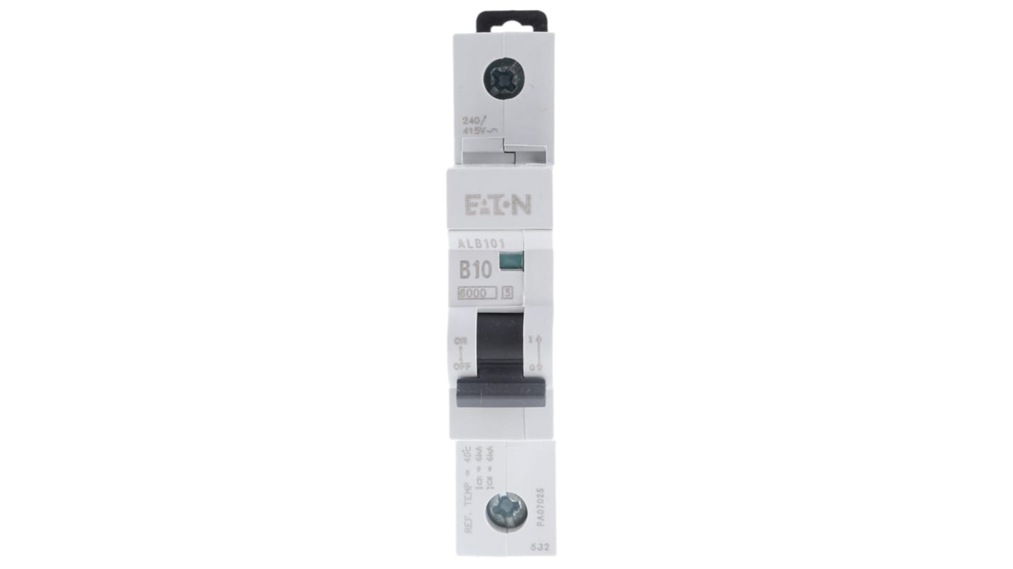 Eaton Memera ALB MCB, 1P, 10A Curve B, 6 kA Breaking Capacity