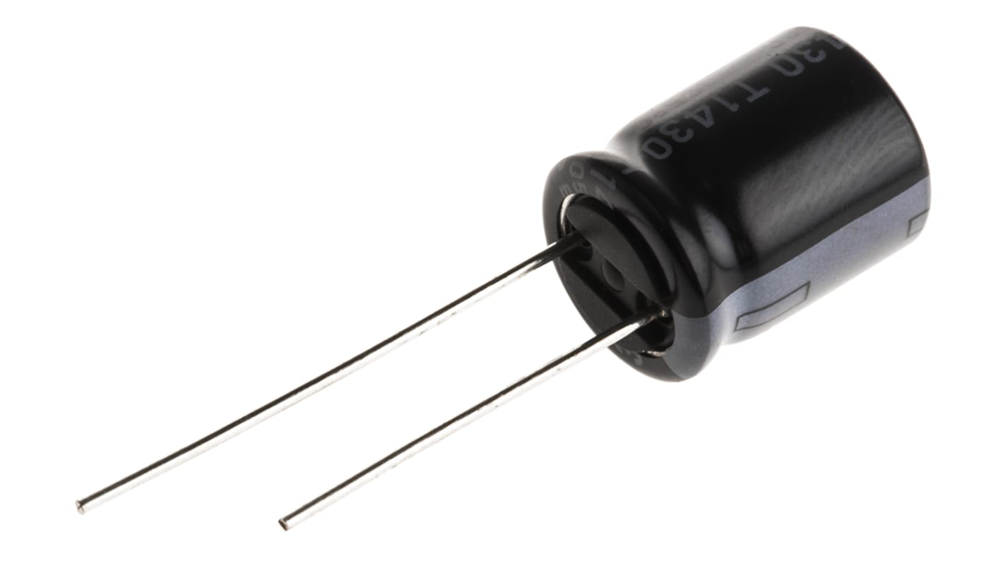 Rubycon YXF, THT Aluminium-Elektrolyt Kondensator 220μF ±20% / 35V dc, Ø 10mm x 12.5mm, bis 105°C