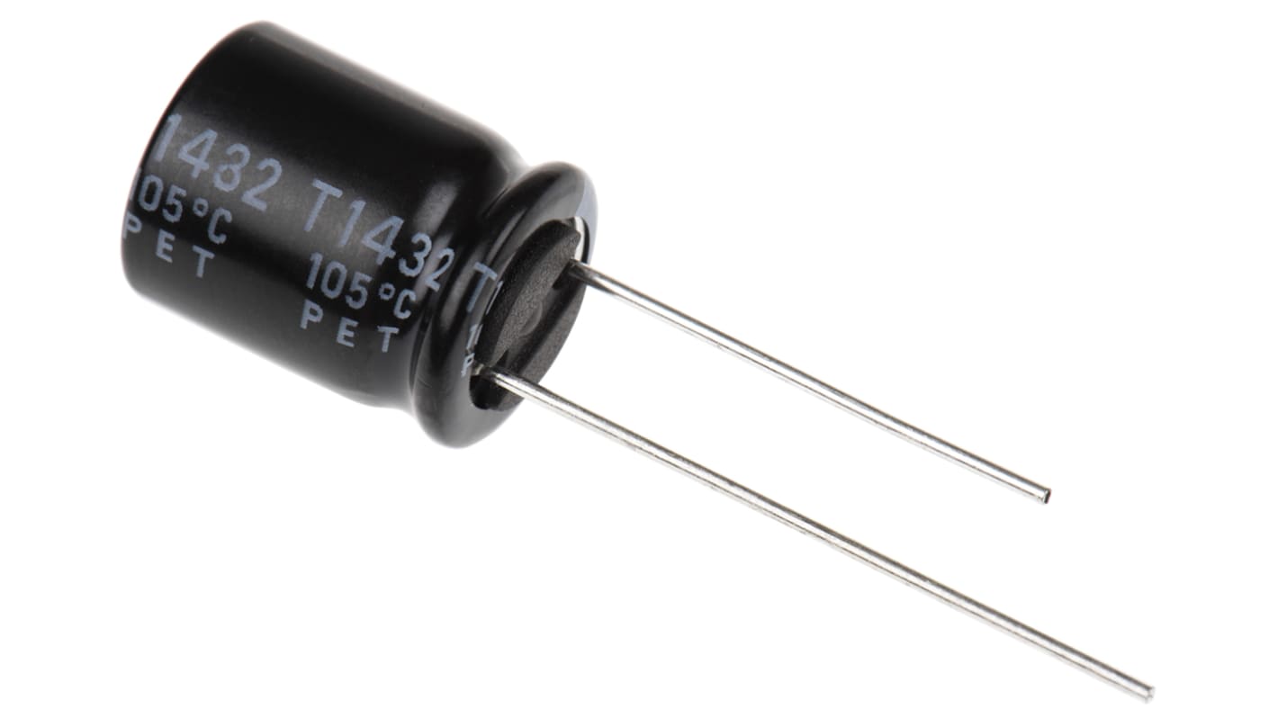 Rubycon 100μF Aluminium Electrolytic Capacitor 63V dc, Radial, Through Hole - 63YXF100M10X12.5