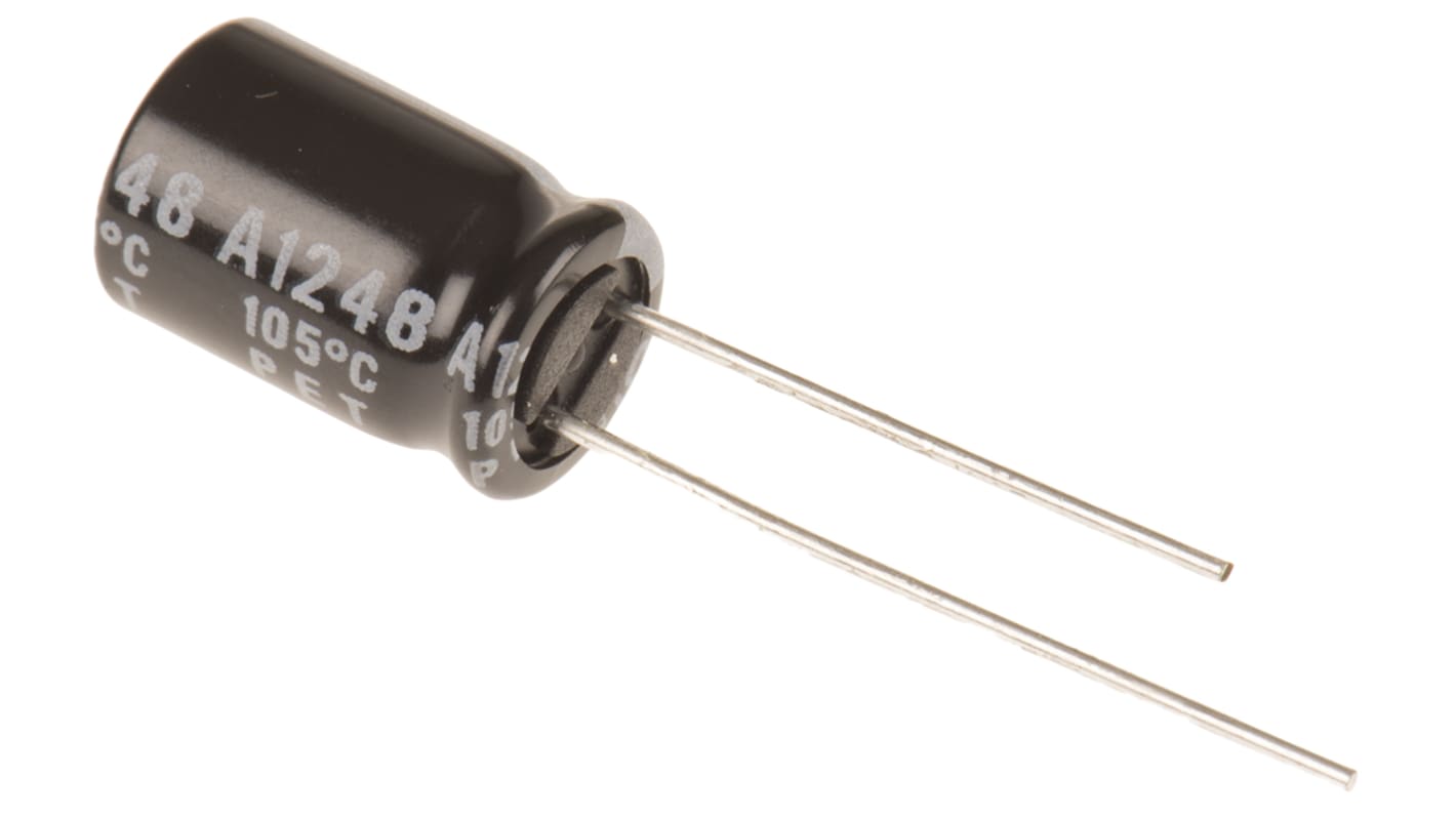 Rubycon YXF, THT Aluminium-Elektrolyt Kondensator 220μF ±20% / 25V dc, Ø 8mm x 11.5mm, bis 105°C