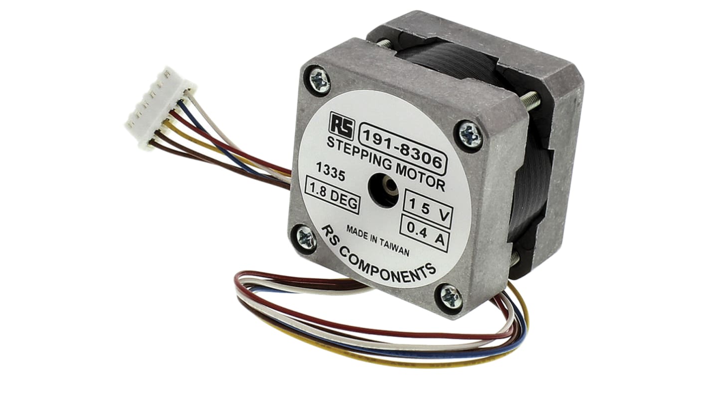 RS PRO Unipolar Hybrid Stepper Motor 1.8°, 98mNm, 15 V dc, 320 mA, 6 Wires