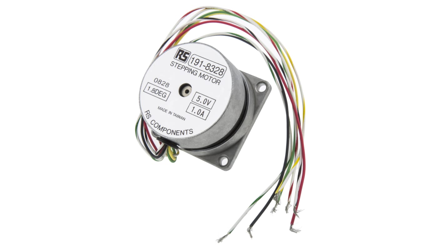 RS PRO Hybrid Stepper Motor 1.8°, 0.26Nm, 5 V dc, 1 A, 8 Wires