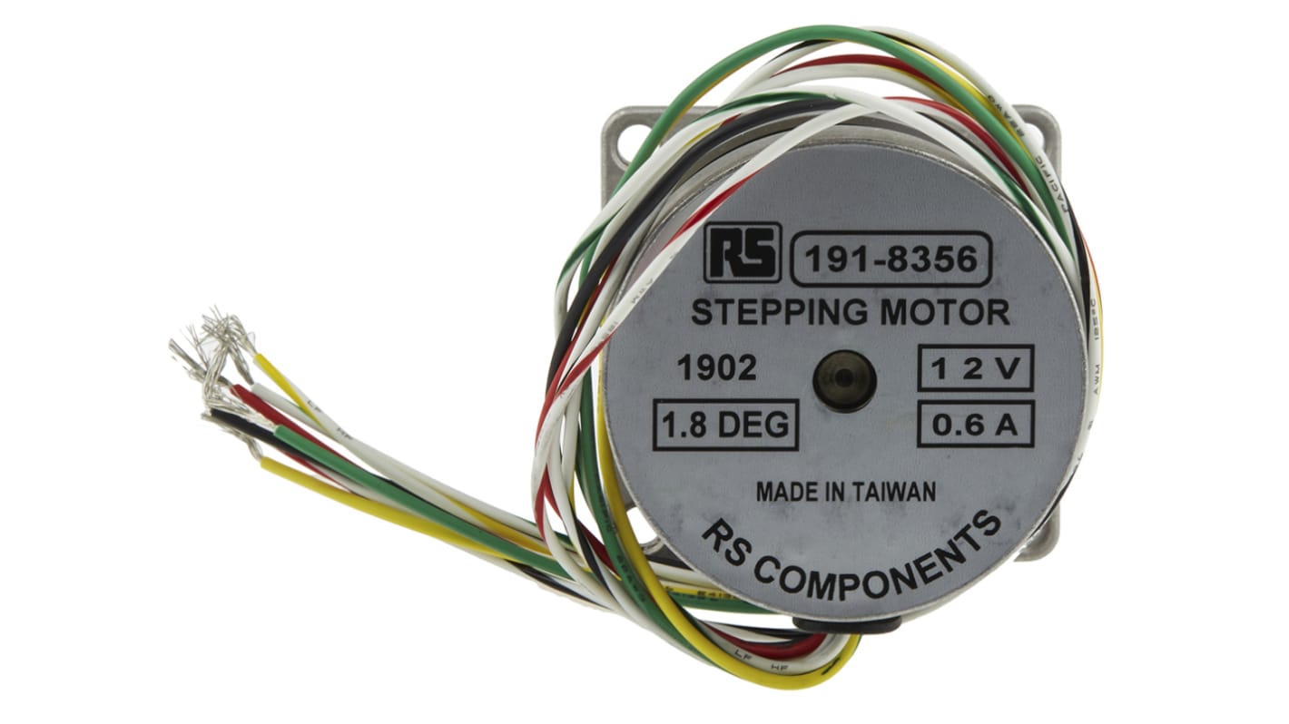 RS PRO Hybrid Stepper Motor 1.8°, 0.49Nm, 12 V dc, 600 mA, 8 Wires