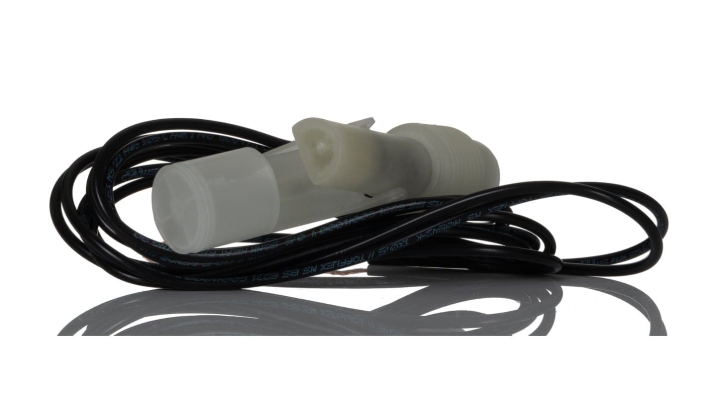 RS PRO Horizontal Polypropylene Float Switch, Float, 1m Cable, NO/NC, 240V ac Max, 120V dc Max