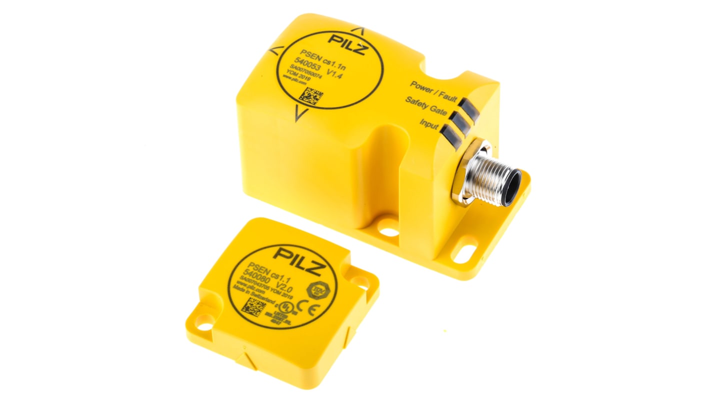 Pilz Transponder Non-Contact Safety Switch, 24V dc, Polybutylene Terephthalate Housing, M12