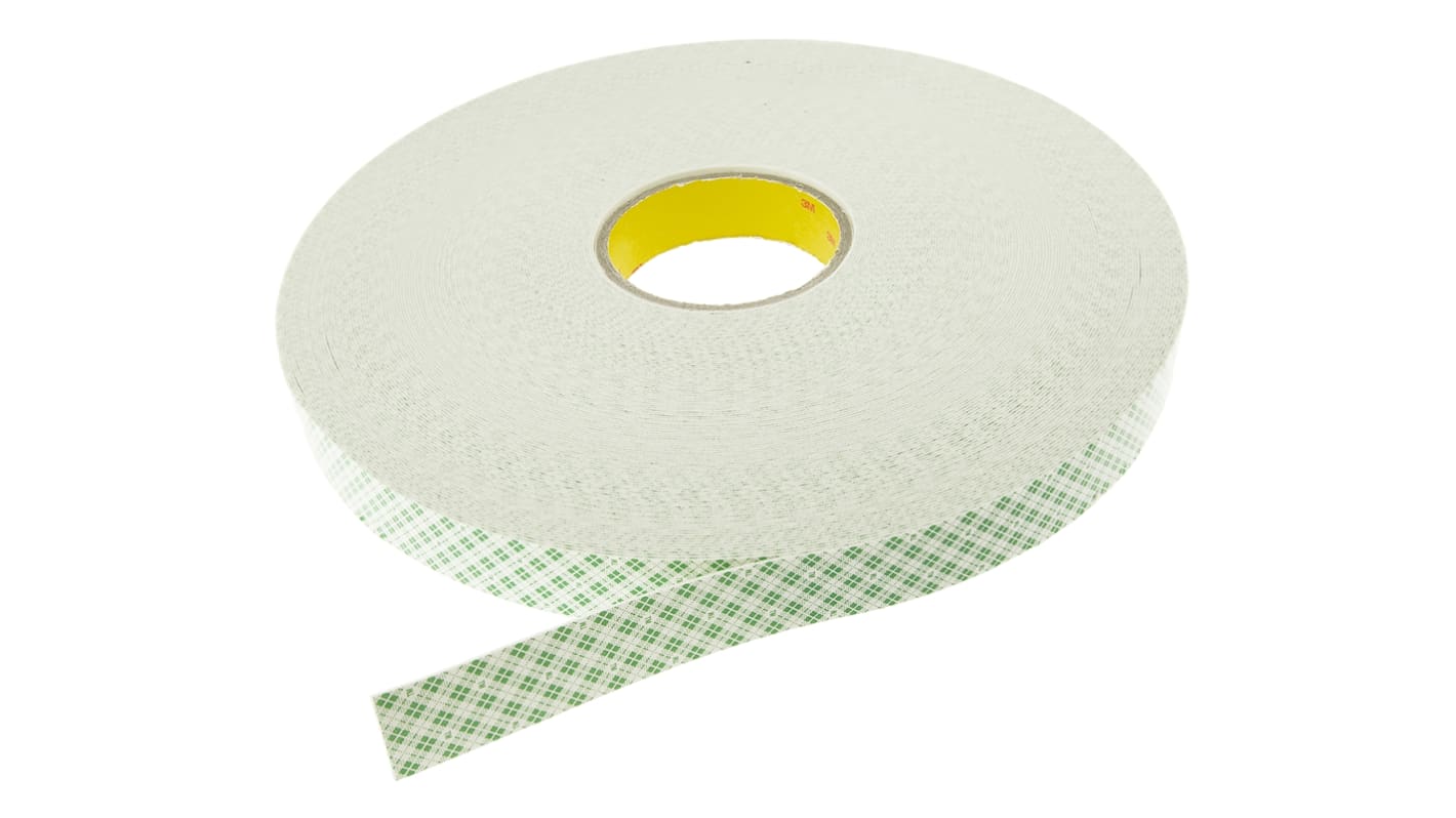 3M SCOTCH 4032, 4032 White Foam Tape, 25mm x 66m, 0.8mm Thick