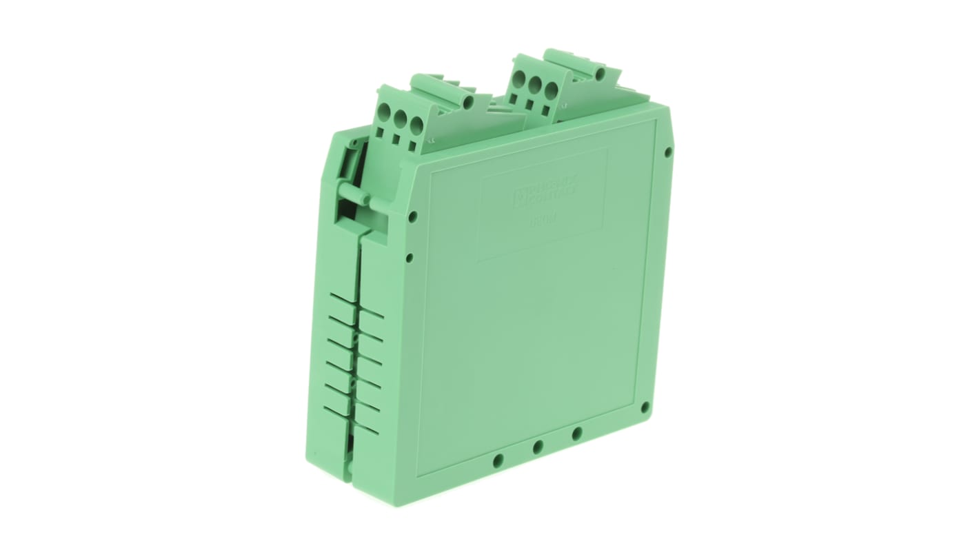 Caja para carril DIN Phoenix Contact serie UEGM, de Poliamida de color Verde, 79 x 40 x 85.5mm