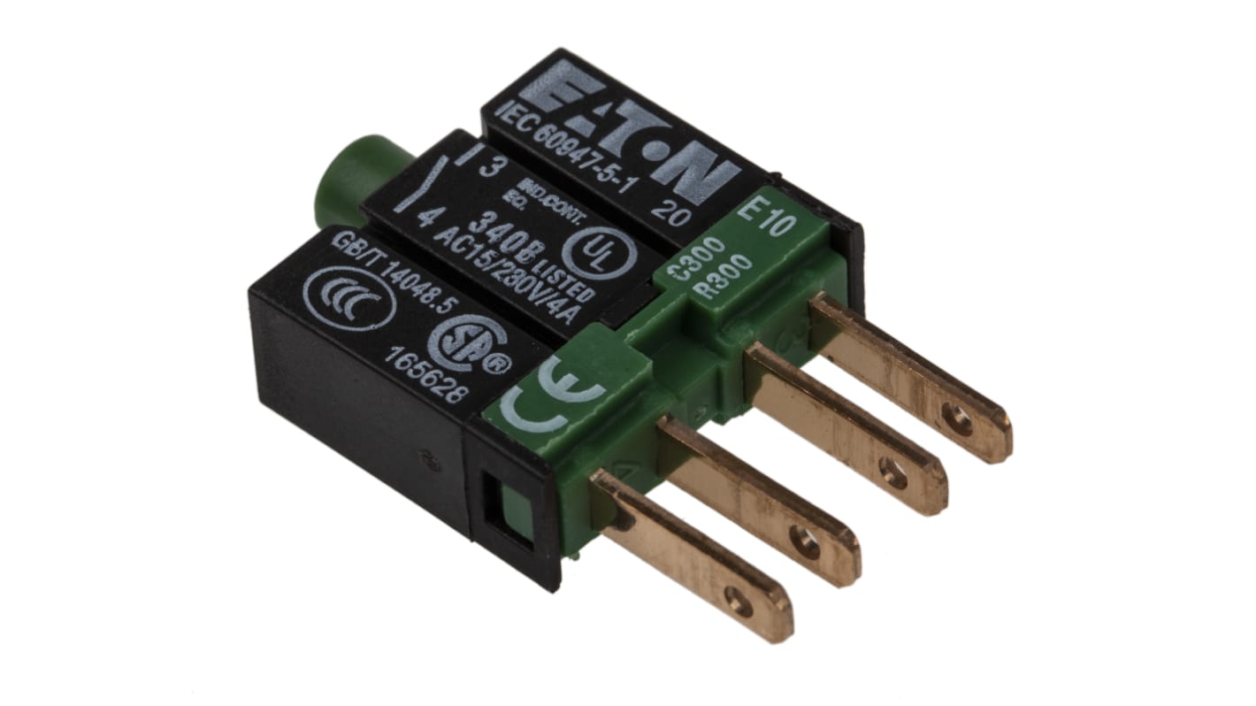 Bloque de contactos Eaton 090351 E10, 1 NO, 5→250V, terminal Roscado