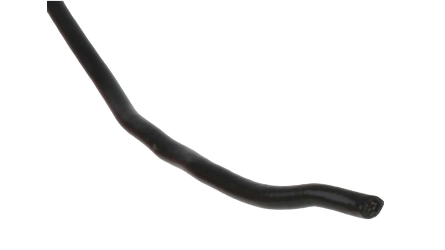 Nexans KY30 Series Black 0.2 mm² Hook Up Wire, 24 AWG, 7/0.2 mm, 250m, PVC Insulation