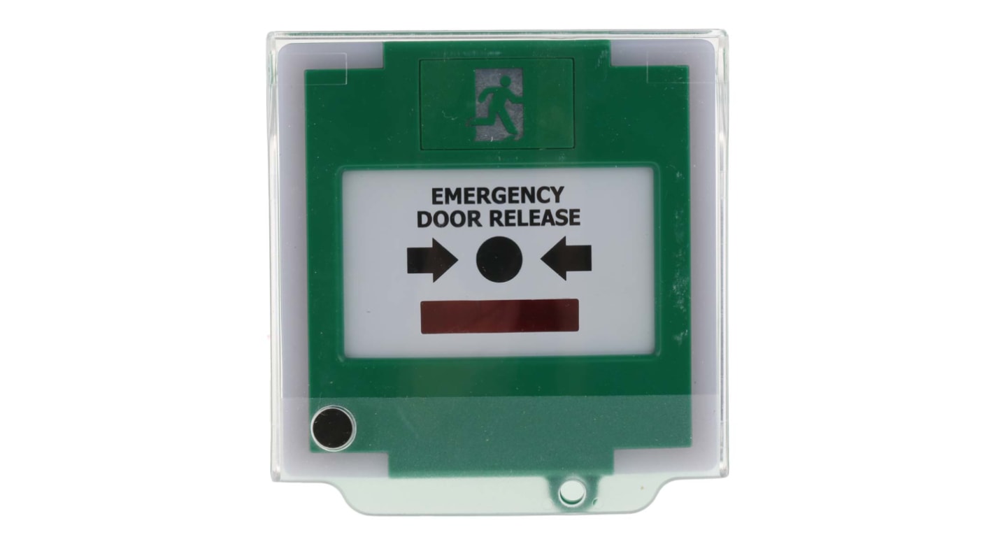 Pulsante per uscite di emergenza RS PRO, 25 x 85 x 85mm, col. Verde