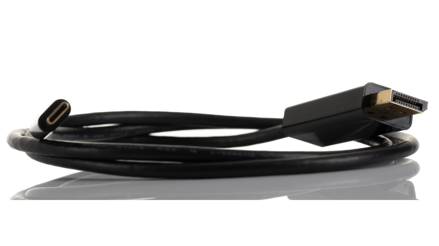 RS PRO DisplayPort-Kabel A Display-Anschluss B USB C - Stecker, 1m 4K max. PVC