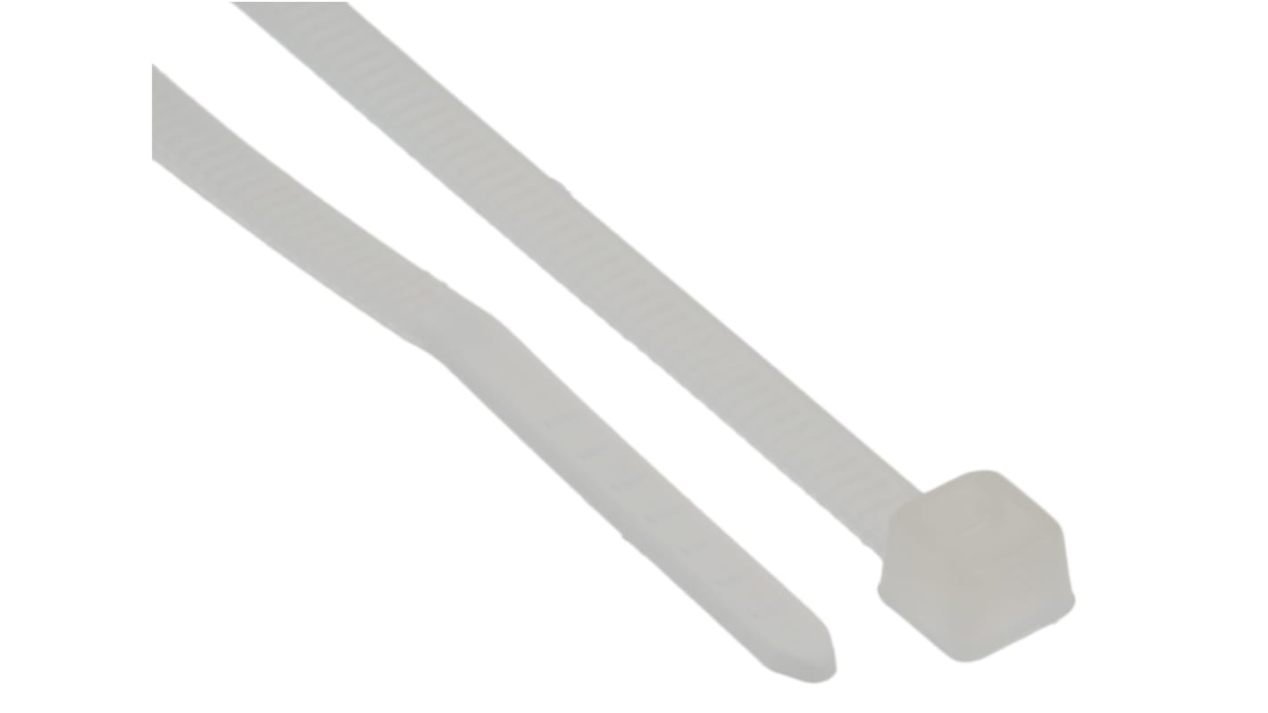 HellermannTyton Cable Tie, 205mm x 2.5 mm, Natural Polyamide 6.6 (PA66), Pk-100