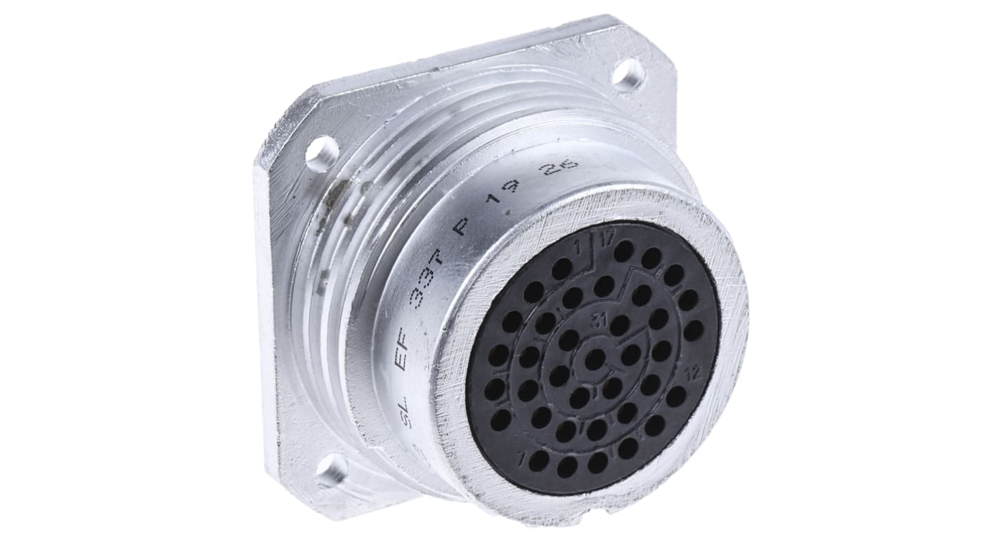 Conector circular Amphenol Socapex hembra serie SL61 de 37 vías hembra, Montaje en Panel