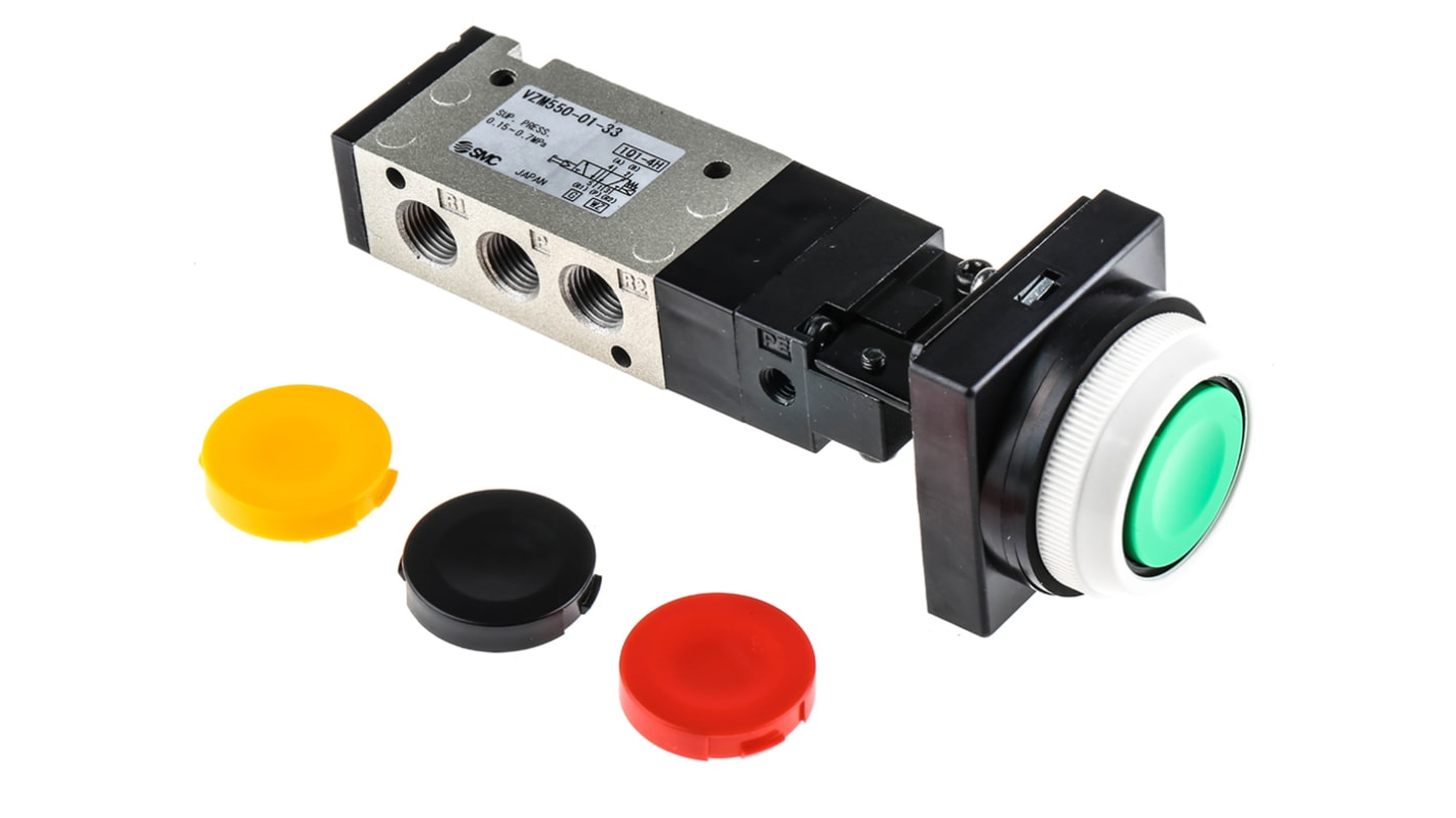 SMC Push Button 5/2 Pneumatic Manual Control Valve VZM500 Series, Rc 1/8, 1/8in, III B