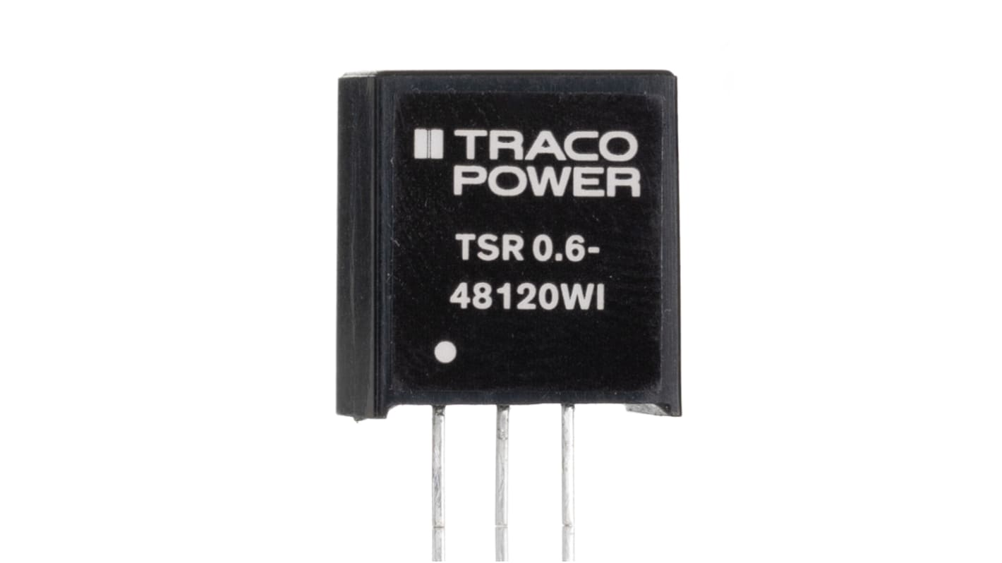 Convertitore c.c.-c.c. non isolato TRACOPOWER, ingresso 17 → 72V cc, uscita 12V cc, 600mA