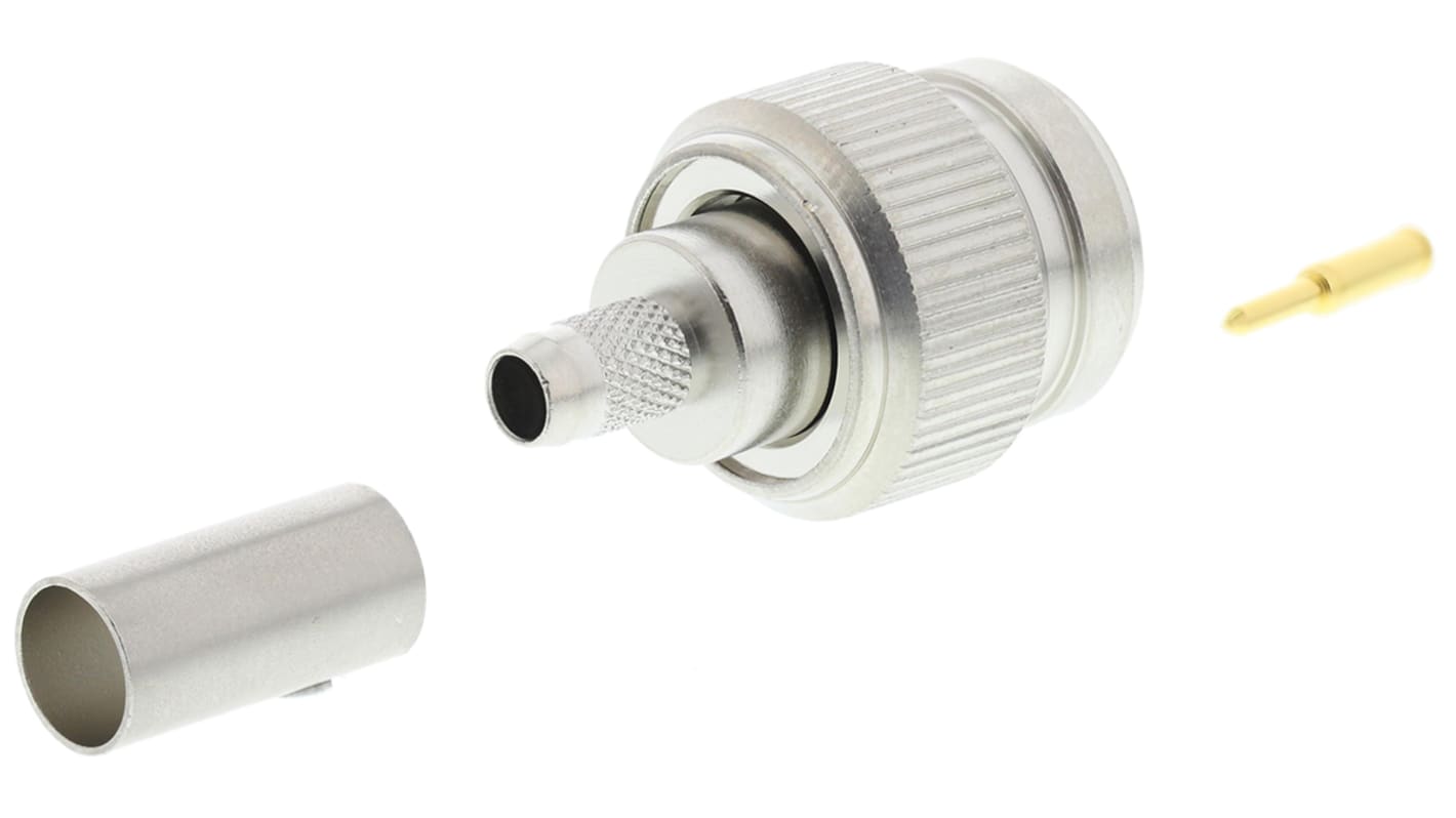 Conector coaxial Telegartner J01010A2256, Macho, Recto, Impedancia 50Ω, Montaje de Cable, Terminación de Crimpado, 0 to