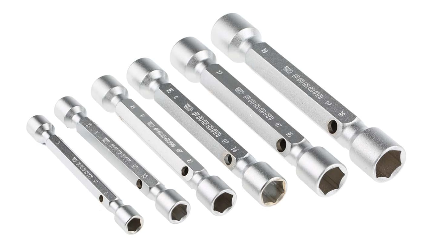 97.JE6 Hex Nut Driver Set, 8 x 9 → 18 x 19 mm Tip RS