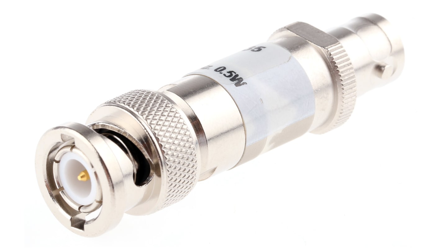 50Ω RF Attenuator Straight BNC Connector BNC Plug to BNC Socket 6dB, Operating Frequency 0 → 1GHz