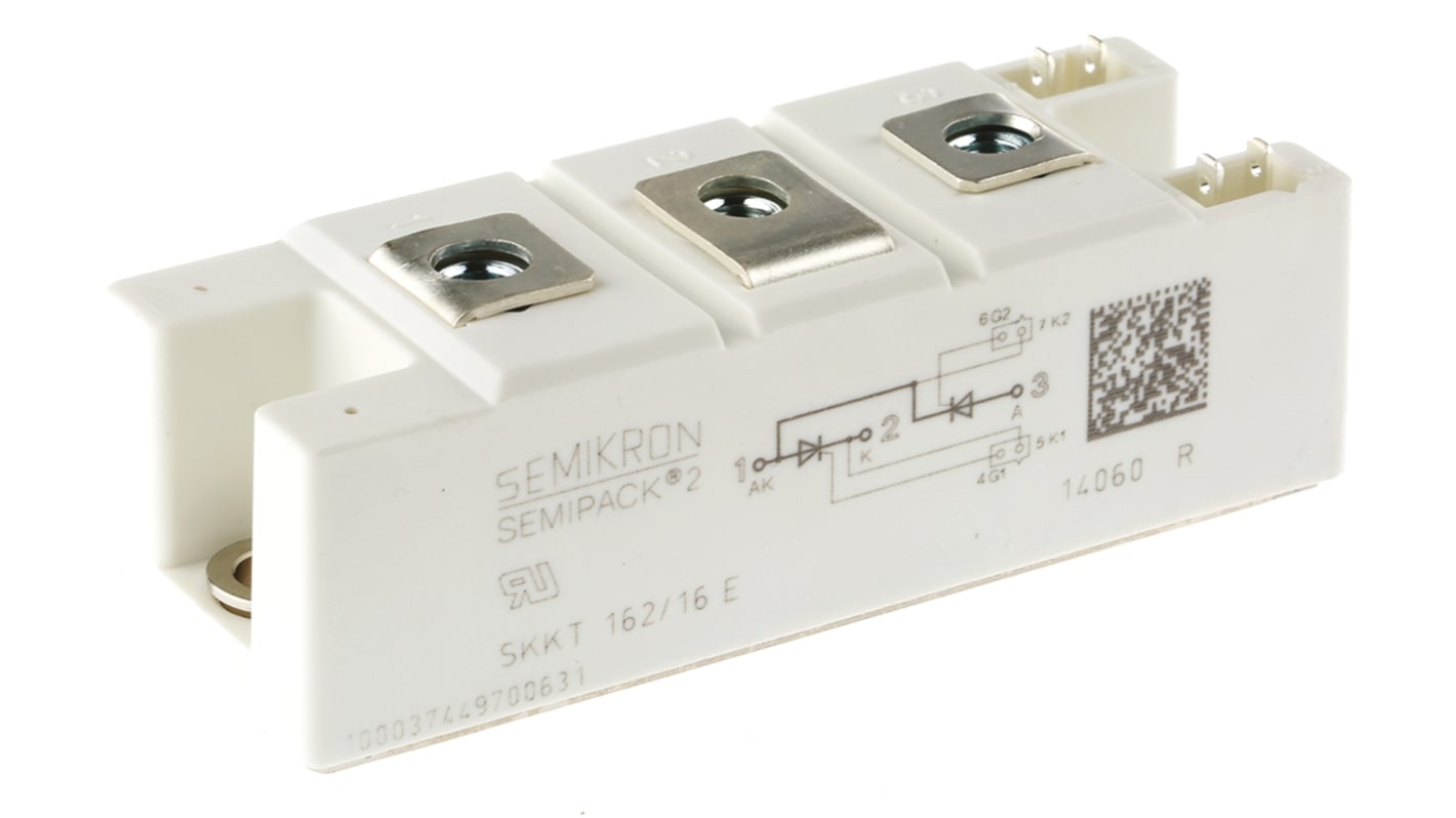 Module thyristor dual, SKKT 162/16 E, 156A, 150mA, 1600V, SEMIPACK2, 7 broches