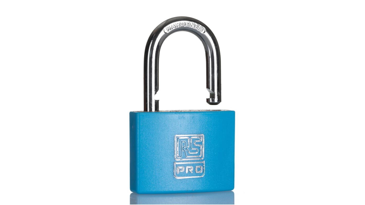 RS PRO Key Aluminium, Steel Padlock, Keyed Alike, 6mm Shackle, 43mm Body