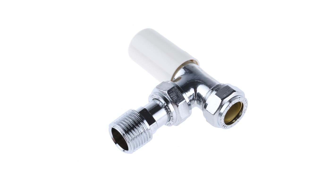 Pegler Yorkshire Chrome Plated Brass 15 mm Compression to 1/2 in BSP Manual Radiator Valve