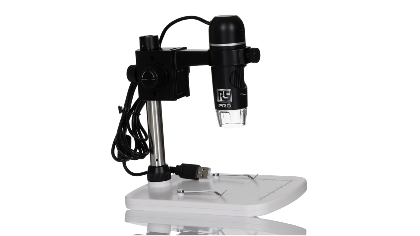 RS PRO USB Digital Microscope, 5M pixels, 20x → 200x Magnification RS