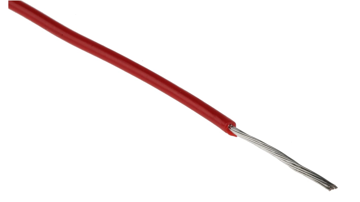 RS PRO Red 0.5 mm² Hook Up Wire, 20 AWG, 16/0.2 mm, 500m, PVC Insulation