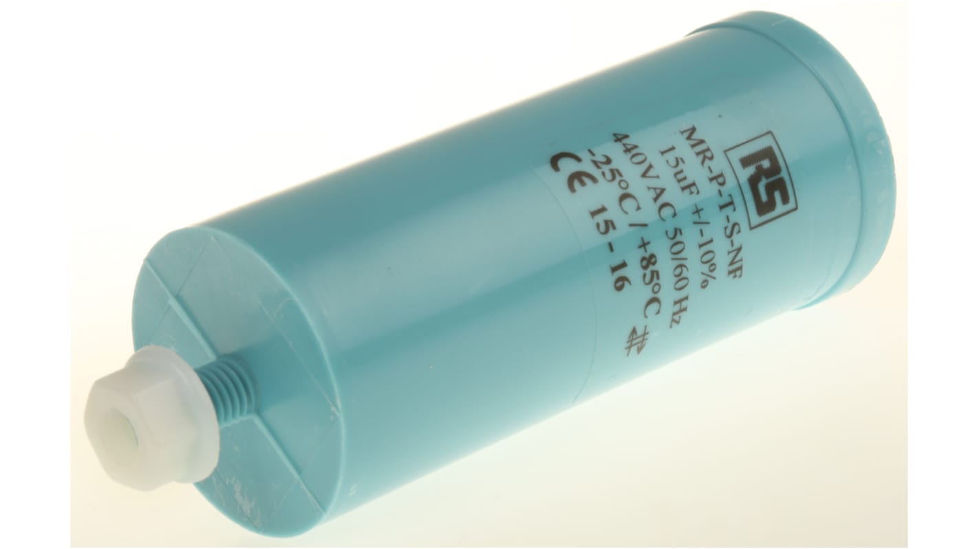 Condensador de película RS PRO, 15μF, ±10%, 440V ac, Montaje Roscado
