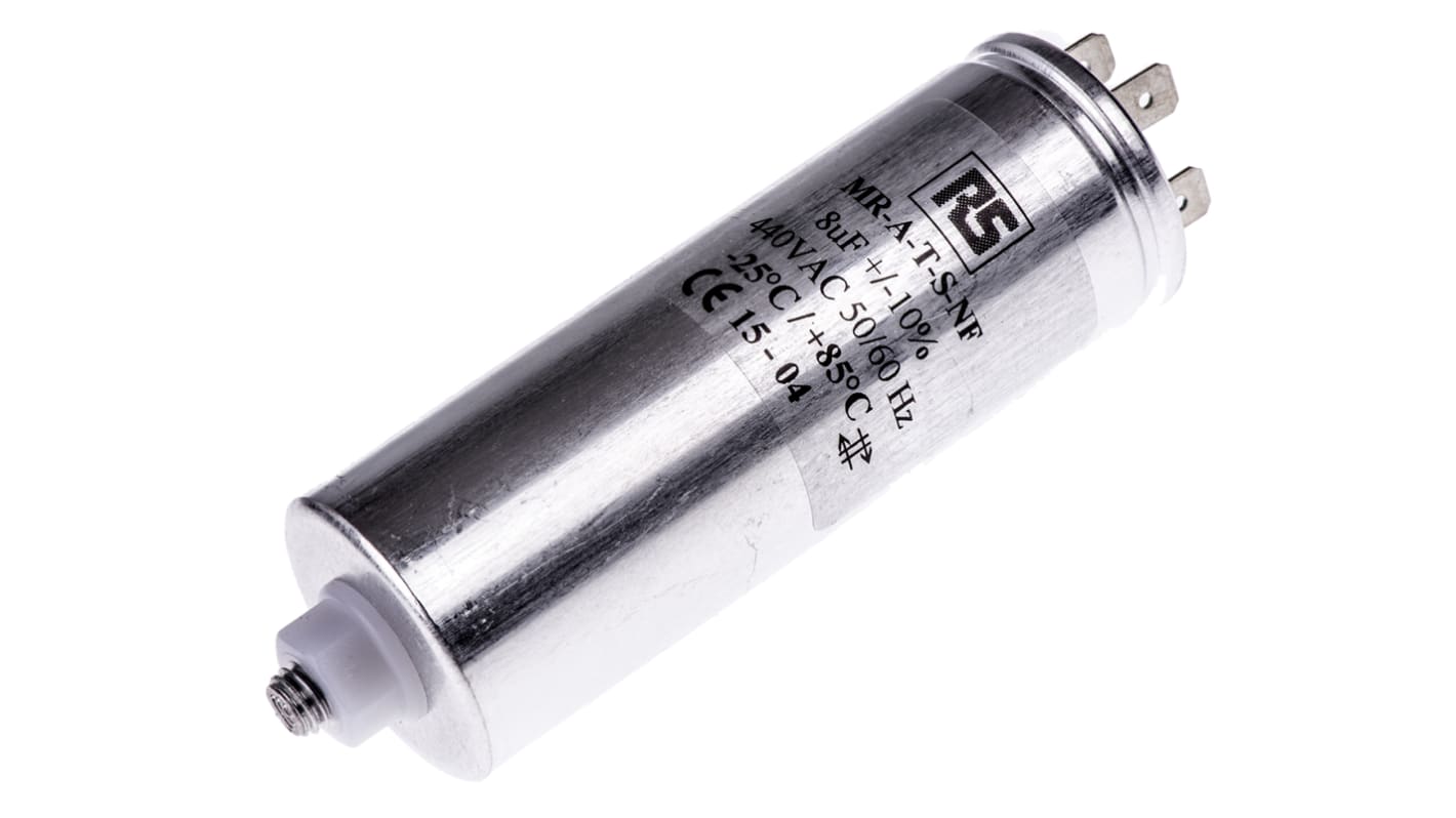 RS PRO Polypropylene Film Capacitor, 440V ac, ±10%, 8μF, Screw Mount