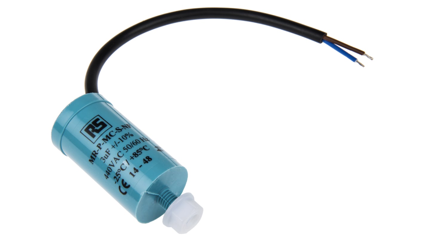 RS PRO Polypropylene Film Capacitor, 440V ac, ±10%, 3μF, Screw Mount